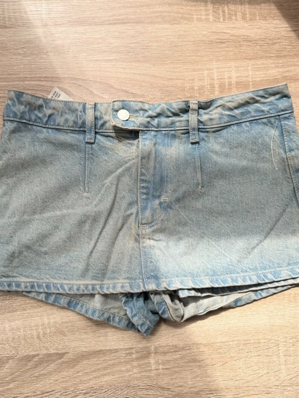 Free People Gallivanting Peekaboo Low-Rise Denim Skirt Coco Light Blue 28 - Picture 2 of 9